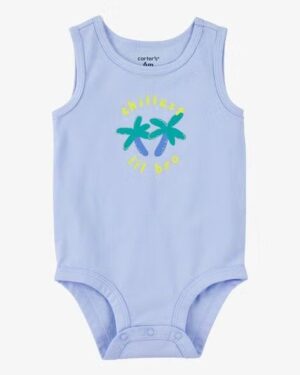 Baby Chillest Lil Bro Sleeveless Bodysuit - Blue